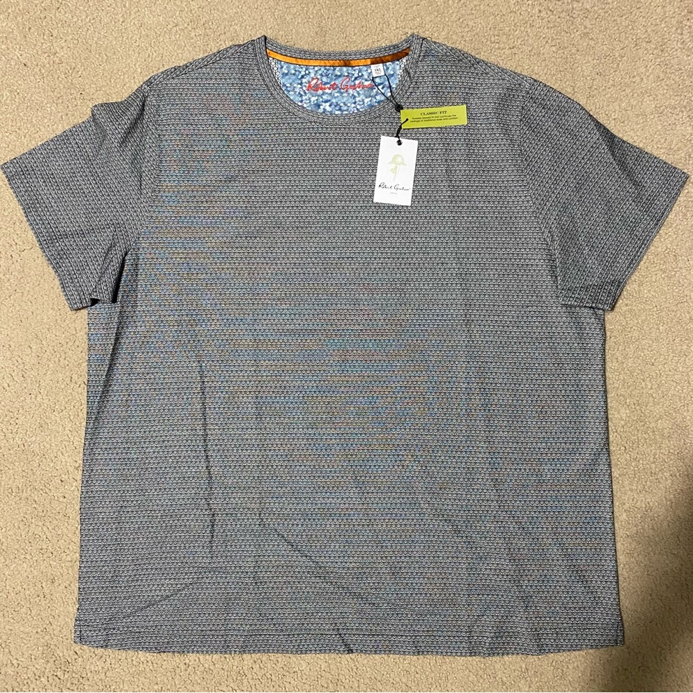 Robert Graham Blue and Gray Short Sleeve Tees